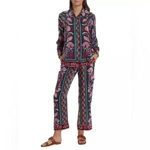 Farm Rio Seashell Tapestry Cargo Pants Size S